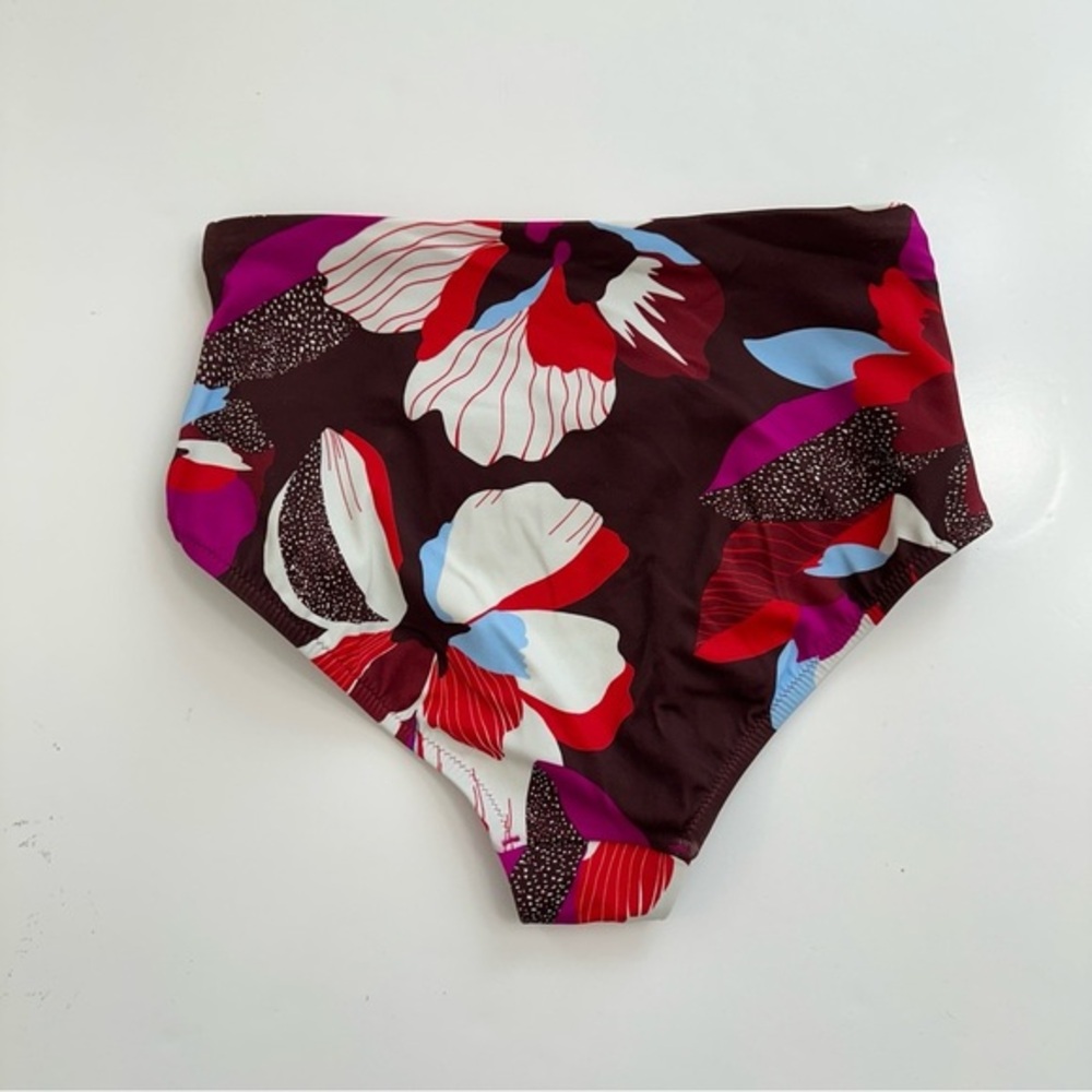 Athleta Square Neck Bra Cup Tankini Top 34B/C Hero Bloom Decadent Bottom XXS - Picture 8 of 15
